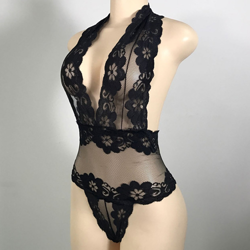(image for) Sexy Halter See-through Slim Hot Mesh Jumpsuit