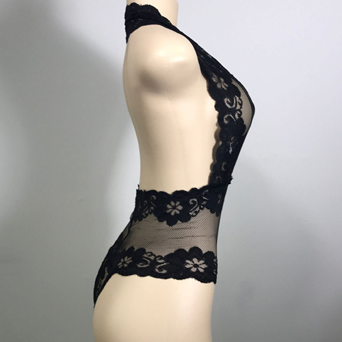 (image for) Sexy Halter See-through Slim Hot Mesh Jumpsuit