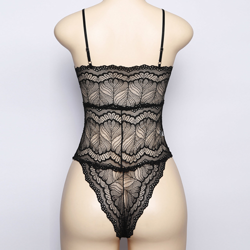 (image for) High Quality Strappy Deep V-neck Bandaged One-piece Suit