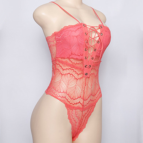 (image for) High Quality Strappy Deep V-neck Bandaged One-piece Suit