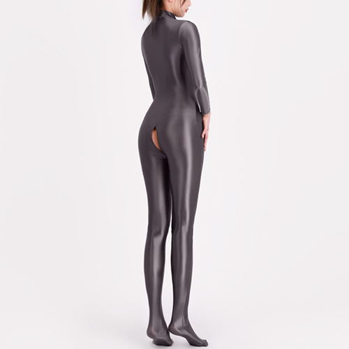 (image for) High Elastic Double Zippers Crotchless Jumpsuit