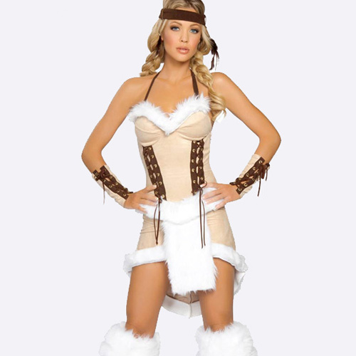 (image for) Fashion Aboriginal Style Halter 3pcs Indian Role-playing Costume