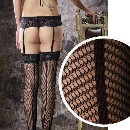 (image for) Sexy Patterned Thigh Highs Suspender Pantyhose