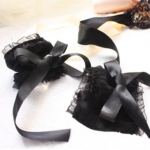 (image for) Ladies Lace Satin Eyeshade With Hand Flowers