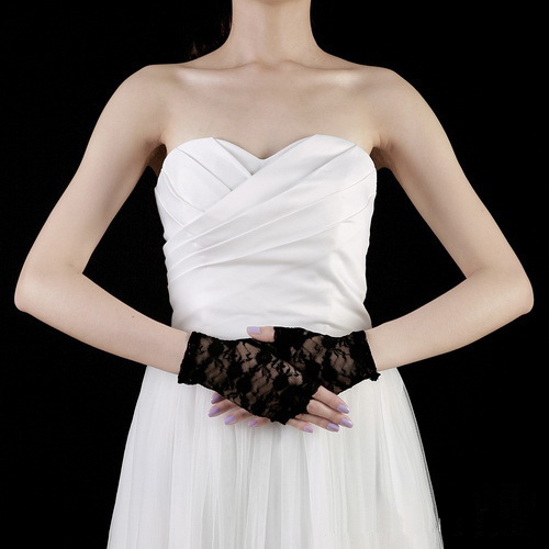 (image for) Elegant Lace Half-finger Gloves For Ladies