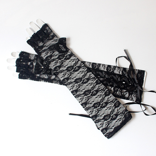 (image for) Sexy Lace Bandaged Dancing Half-finger Gloves