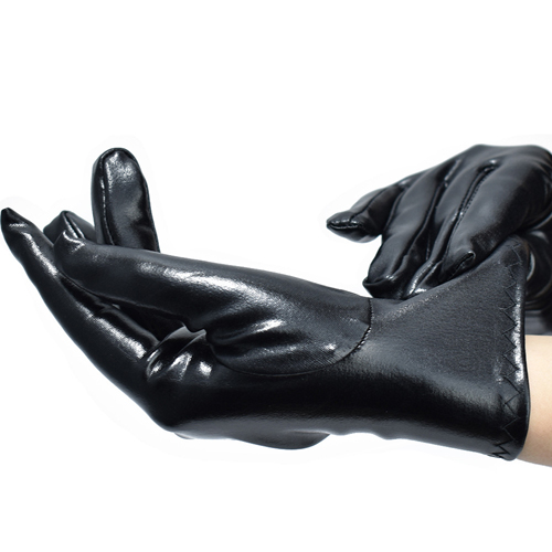 (image for) Pure Black Faux Leather Show Golves