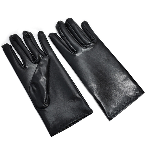 (image for) Pure Black Faux Leather Show Golves