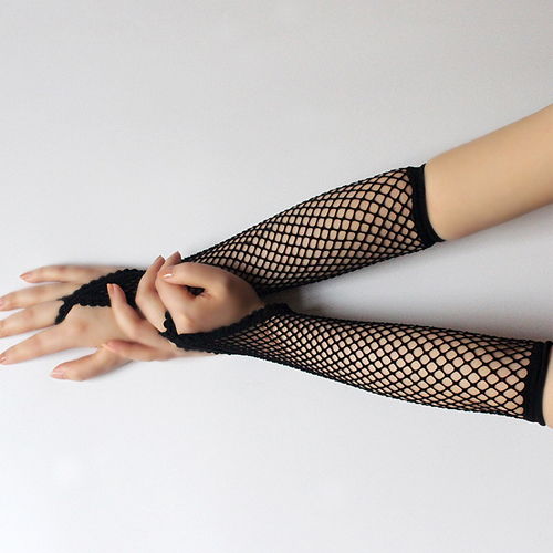 (image for) Finger Hooking Fishnet Dancing Show Gloves