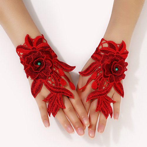 (image for) Retro Style Embroidered Short Dancing Oversleeves