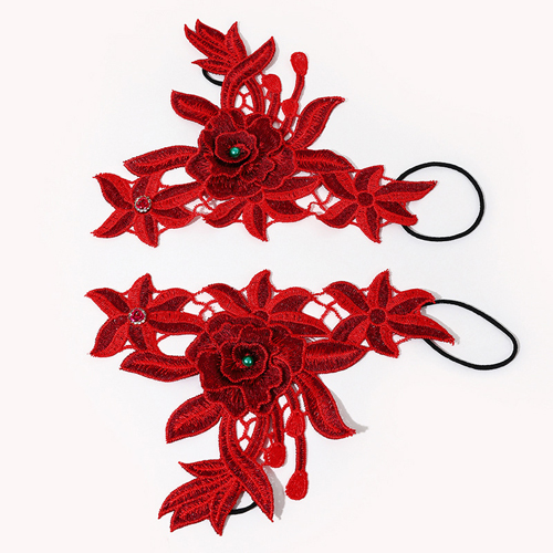 (image for) Retro Style Embroidered Short Dancing Oversleeves