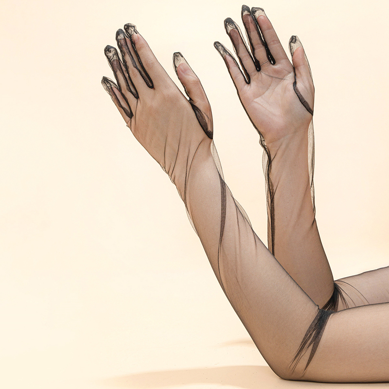 (image for) Ladies Gentle Dancing Party Mesh Long Gloves