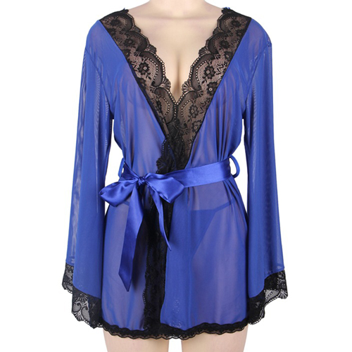 (image for) Sexy Ladies Bandaged Lace Robe Night Gown