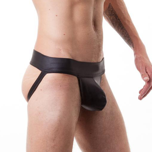 (image for) Black Faux Leather Assless Panty