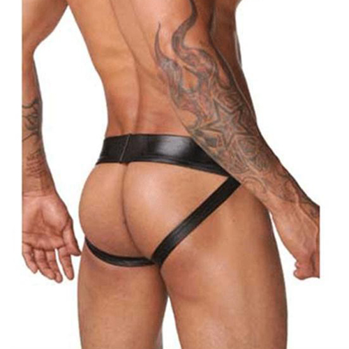 (image for) Black Faux Leather Assless Panty