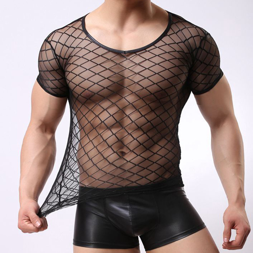 (image for) Strong Transparent Diamond Mesh Short Sleeves Underwear