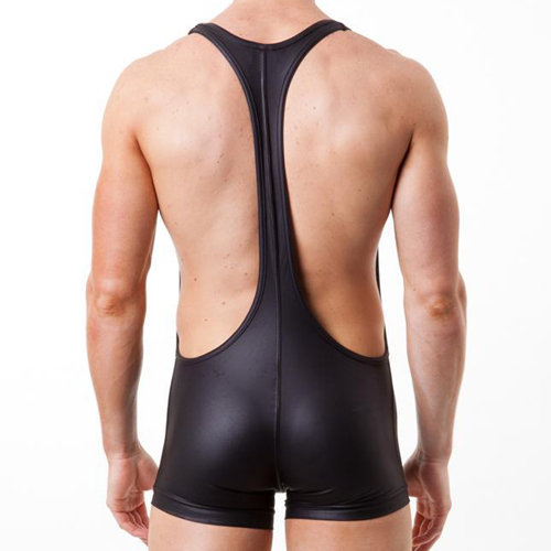 (image for) Chic Leather Vest One-piece Suit For Men