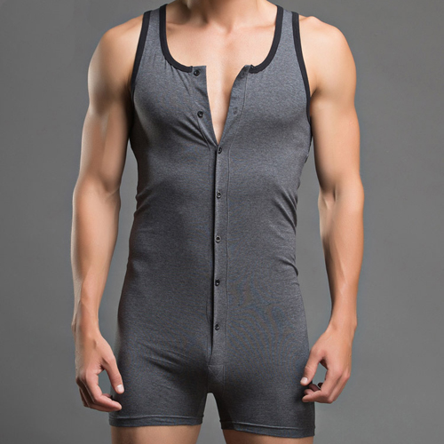 (image for) All cotton Comfortable And Sexy Front Button Jumpsuit