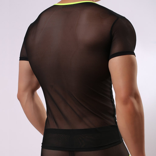 (image for) Elastic Transparent Mesh T-shirt Short Sleeves