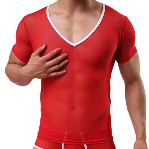 (image for) Elastic Transparent Mesh T-shirt Short Sleeves