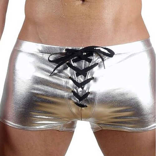(image for) New Style Hot Stamping Faux Leather Boxer Briefs
