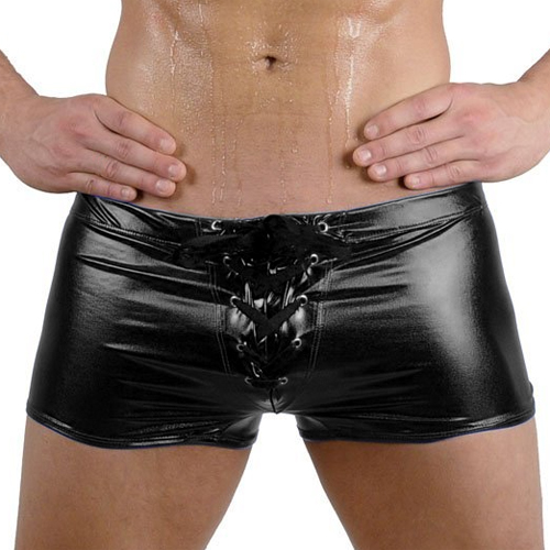 (image for) New Style Hot Stamping Faux Leather Boxer Briefs
