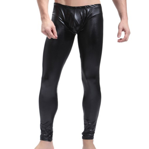 (image for) Men Sexy Evening Show Slim Leather Pants