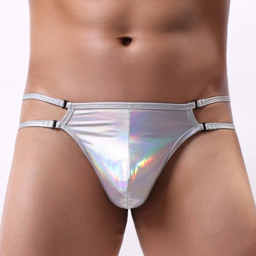 (image for) Heat On Fire Patent Leather Strappy Panties For Men