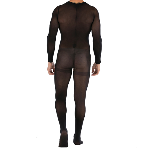 (image for) Mesh Long-sleeved Crotchless Jampsuit