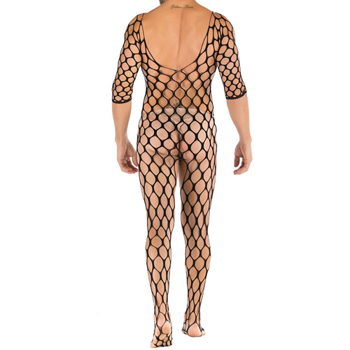 (image for) Big Mesh Hollowed-out See-through Men Bodysuit