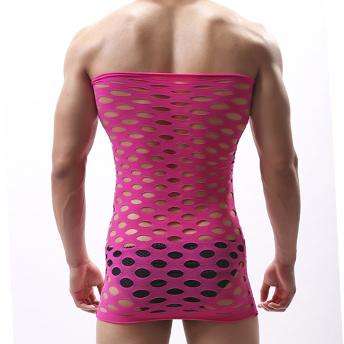 (image for) Charming Hollowed-out Shaping Elastic Tee Dress For Men