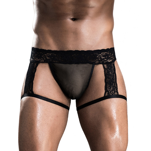(image for) Men Transparent Black Lace Boxers