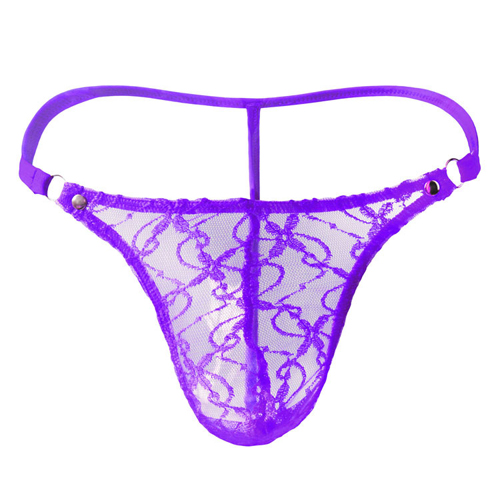 (image for) Men Low Waist Transparent Mesh T-back
