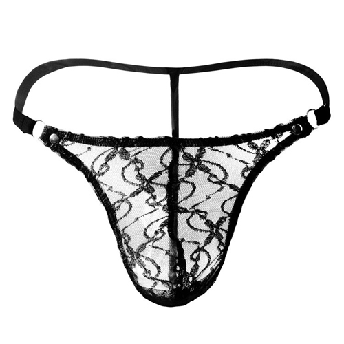 (image for) Men Low Waist Transparent Mesh T-back