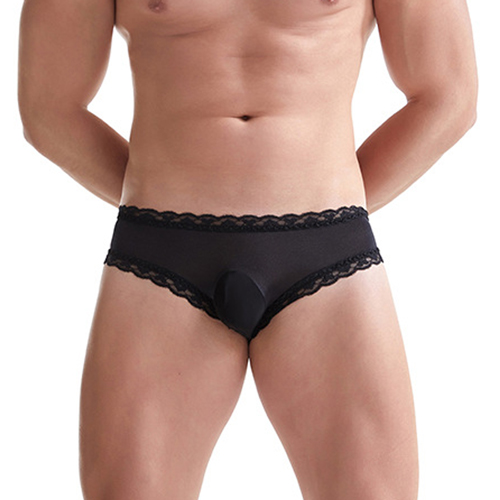 (image for) Men Sexy Lace Back Hollowed-out Mesh Panty