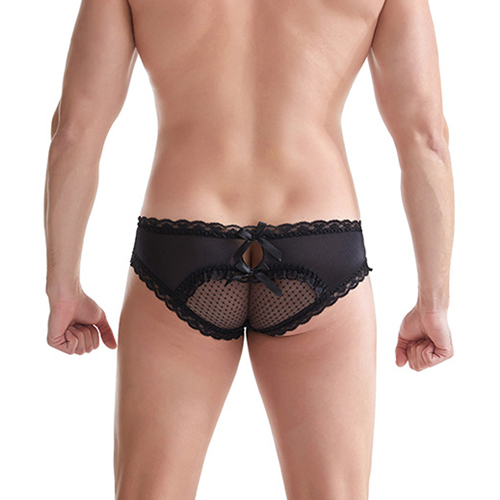 (image for) Men Sexy Lace Back Hollowed-out Mesh Panty