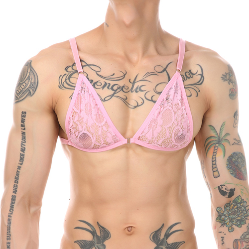 (image for) Alluring Mankini Lace Bra Adjustable For Men