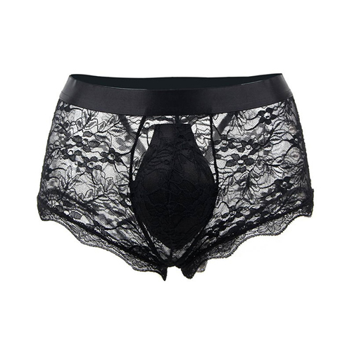 (image for) Men Transparent Lace Back Bandaged Boxers