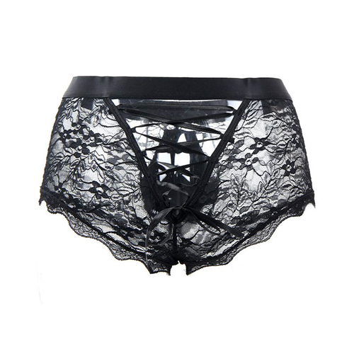 (image for) Men Transparent Lace Back Bandaged Boxers