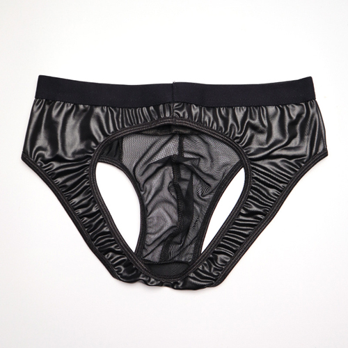 (image for) New Patent Leather Spliced With Mesh Assless Panty