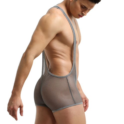 (image for) Hot Selling Pure Mesh Boxers Bodysuit