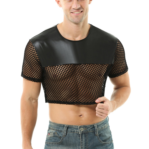 (image for) Men Coquettish Breathable Mesh Crop Top