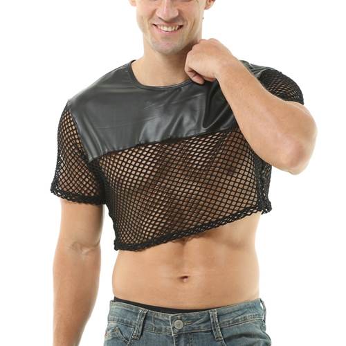 (image for) Men Coquettish Breathable Mesh Crop Top