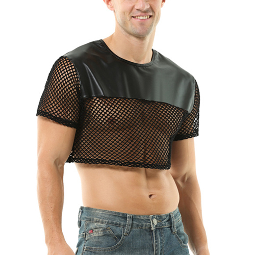 (image for) Men Coquettish Breathable Mesh Crop Top