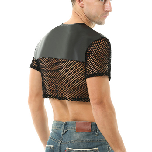 (image for) Men Coquettish Breathable Mesh Crop Top
