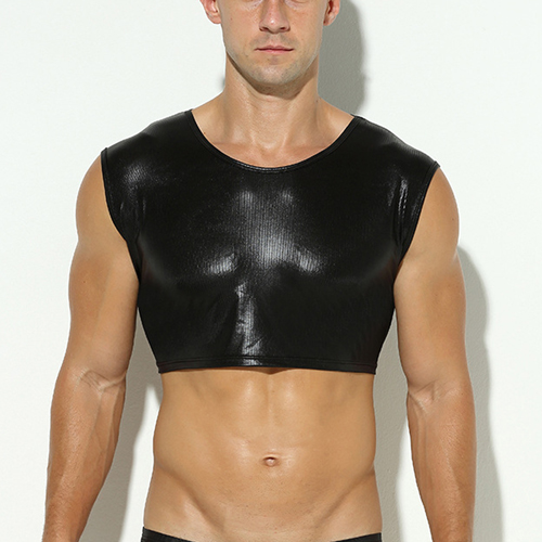 (image for) Fashion Show Faux Leather Sleeveless Vest For Men