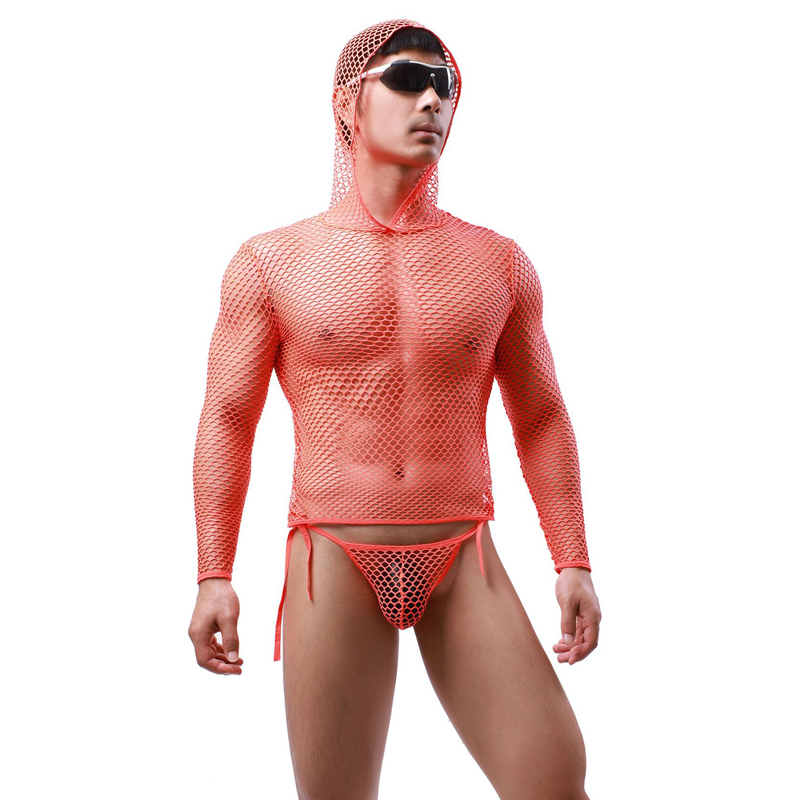 (image for) Men Long Sleeved Mesh Hoody With Bandaged Panty Suit