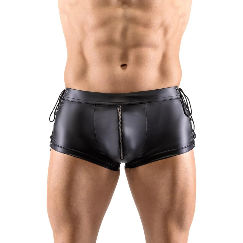 (image for) Sexy Faux Leather Zipper Bandaged Boxers
