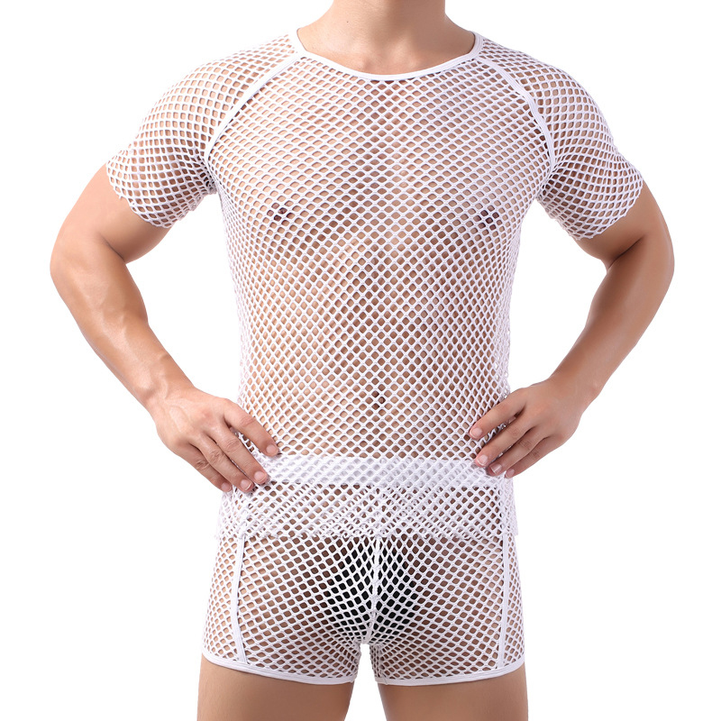(image for) Sultry Men Breathable Fishnet T-shirt