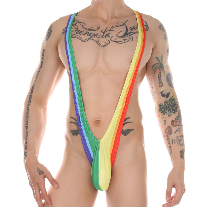(image for) Simple Men\'s Rainbow One-piece Suit Jumpsuit